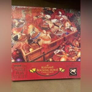 Hallmark Keepsake Rocking Horse Christmas Puzzle - Red and Brown